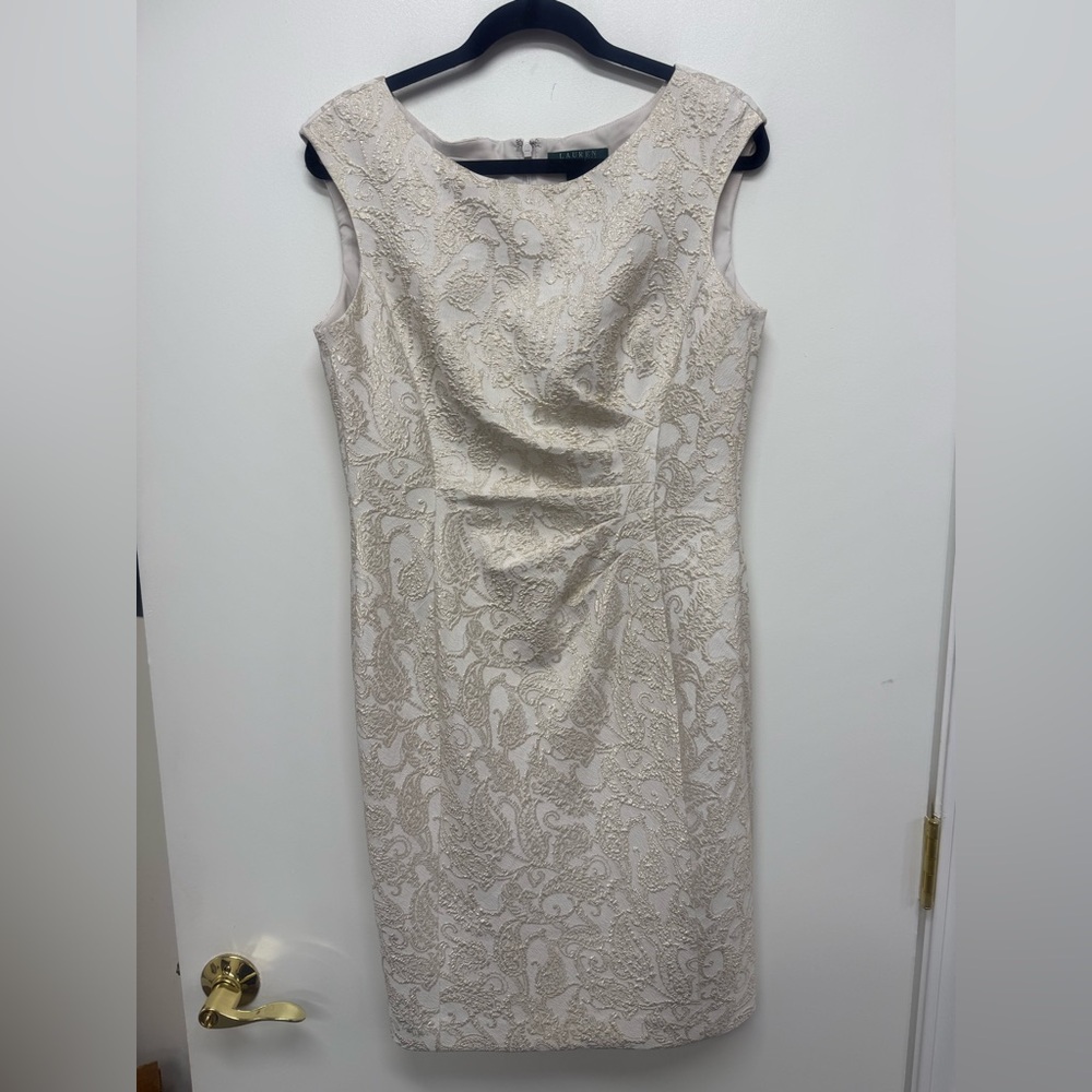 Cream Lace Sheath Dress